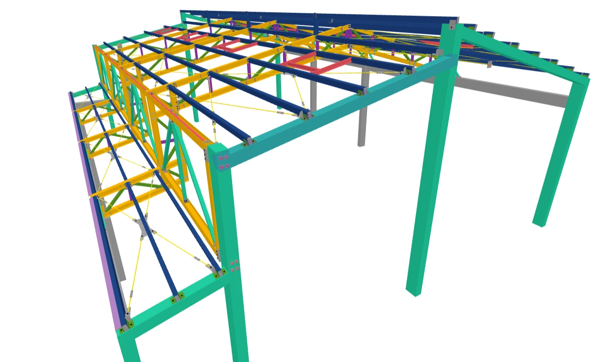 3D model čelične (bravarske) konstrukcije sportske dvorane OŠ Vratišinec - detalj