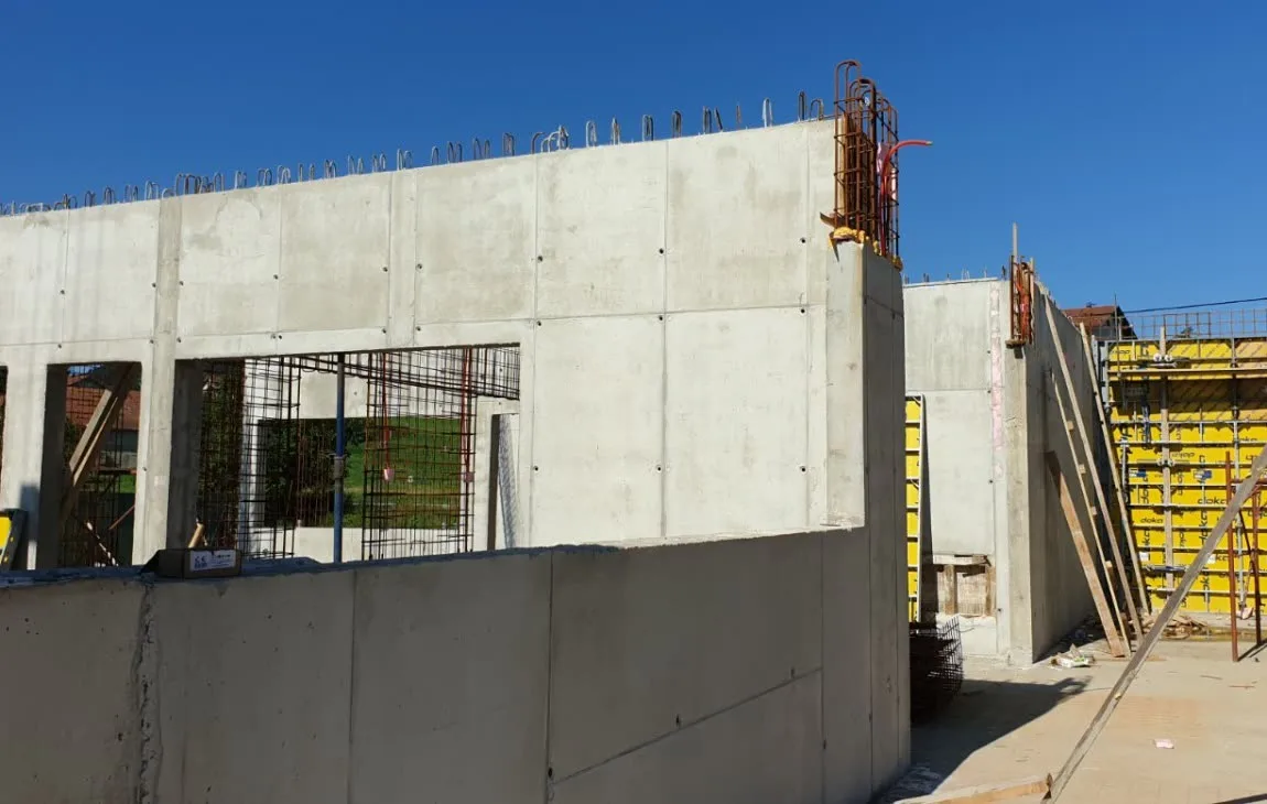 Armiranobetonski zidovi dječjeg vrtića Beletinec tijekom izgradnje